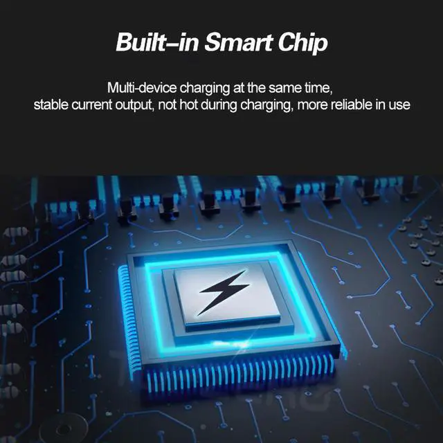 Alt view image 4 of 7 - Multi USB 8-Port Smart Fast Desktop Hub Wall Charger Charging Station Quick Charge 3.0 USB Type C Port With LED Display Compatible with IOS Android Smart Phones, Tablet, Nintendo Switch Games
