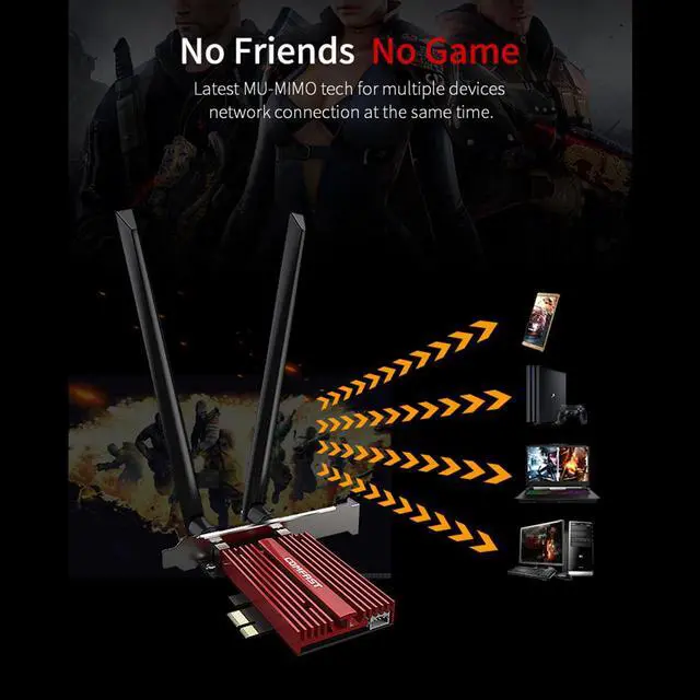 Alt view image 5 of 7 - Dual-band 2.4/5G WiFi PCI-E Card Bluetooth 4.2 WiFi Adapter 1200Mbps Wireless Adapter for Desktop 2*6dBi Antenna Network Card for Windows 7 / 8 / 8.1 / 10