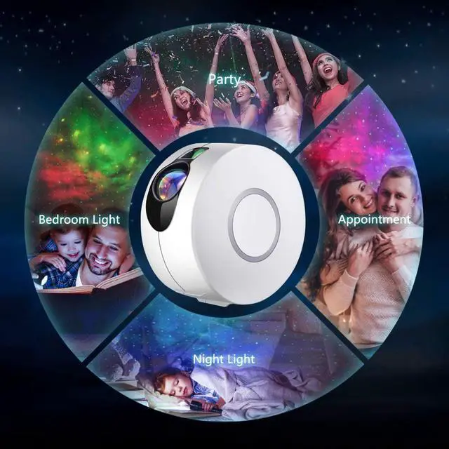 Alt view image 6 of 7 - Star Projector, Galaxy Projector with Led Night Light Nebula Cloud, Star Light Projector with Remote Control for Kids Adults Bedroom/Party and Home Theatre