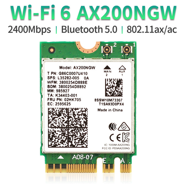 Realtek RTL8852CE WiFi 6E & Bluetooth 5.3 M.2 Card – 2400Mbps, 802.11ax, Windows/Linux