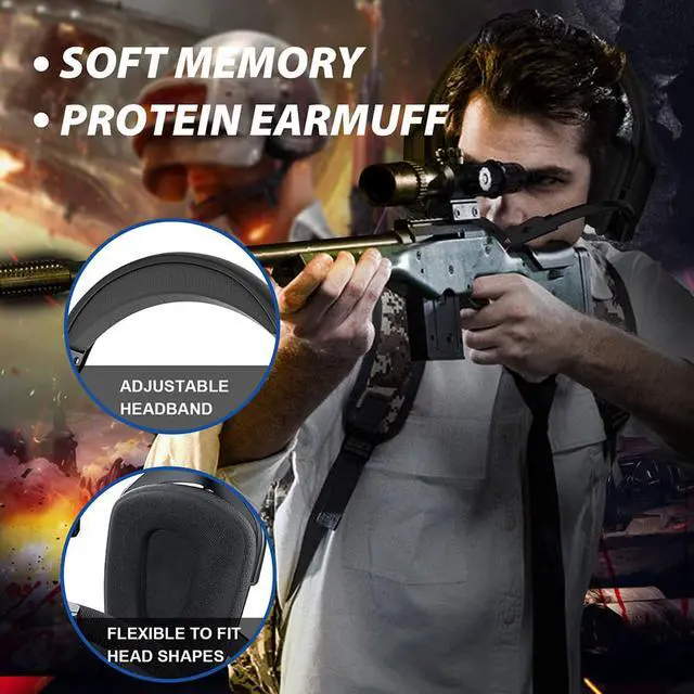 Alt view image 3 of 7 - Gaming Headset, Gaming Headphones with 7.1 Surround Sound Noise Isolation PC Headset with Mic & RGB LED Light, Soft Memory Earmuffs Compatible with PC/MAC Games