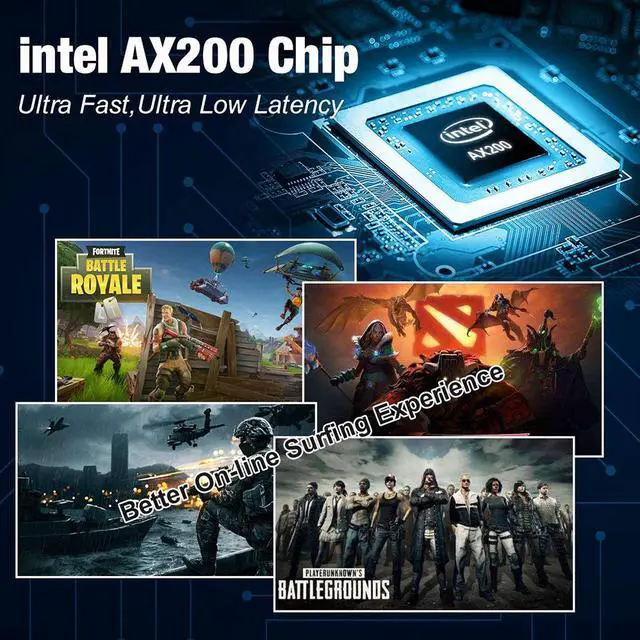 Alt view image 5 of 7 - WiFi 6 Card for PC | Wireless PCIe WiFi Card | Up to 3000Mbps with Bluetooth 5.0 | Intel AX200 Chip,MU-MIMO,OFDMA,Ultra-Low Latency | 5GHz/2.4GHz Dual-Band PCI-E Card (for Windows 10, 64-bit Only)