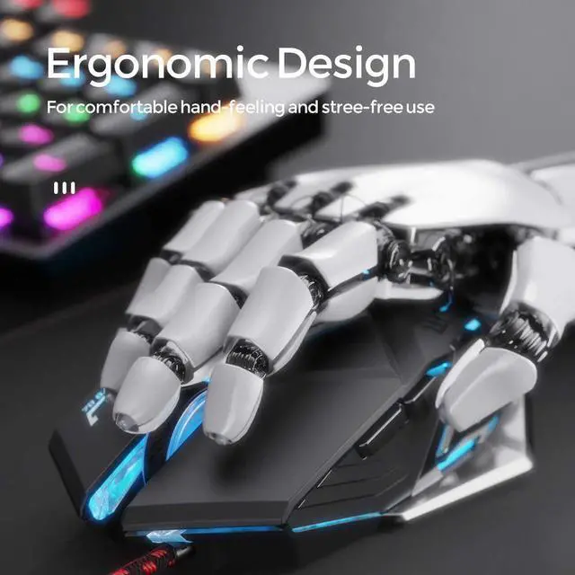 Alt view image 4 of 7 - Gaming Mouse Wired, Ergonomic Game USB Computer Mice RGB Gamer Desktop Laptop PC Gaming Mouse, 7 Programmable Buttons for Windows 7/8/10/XP Vista Linux