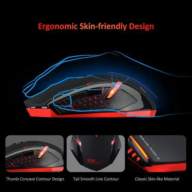 Alt view image 4 of 7 - Wireless Mouse [7 Silent Click Buttons] 2.4G Professional Cordless Gaming & Office Optical Mice with 5 Adjustable DPI for Laptop PC Computer Windows Mac etc. – Super Energy Saving