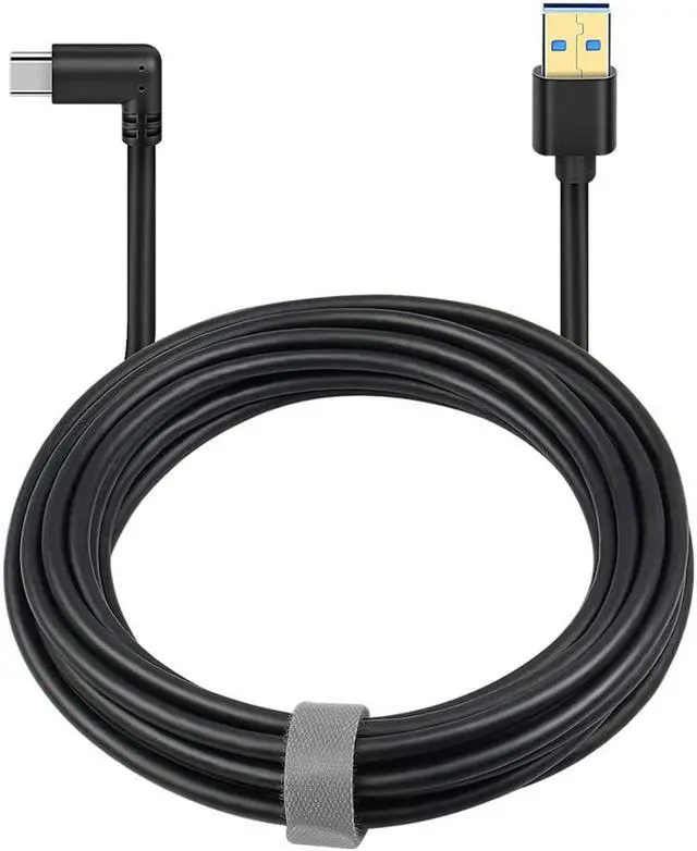 Main image of Oculus Quest Link Cable, USB A to USB C Cable 10FT / 3M, 90 Degree Angled High Speed Data Transfer & Fast Charging Cable Compatible for Oculus Quest and Gaming PC