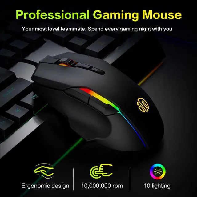 Alt view image 2 of 7 - Gaming Mouse 7 Button Adjustable USB Wired Mouse Ergonomic Professional Gaming Mouse GRB 10000DPI Gaming Mice Mause for PC Computer Laptop