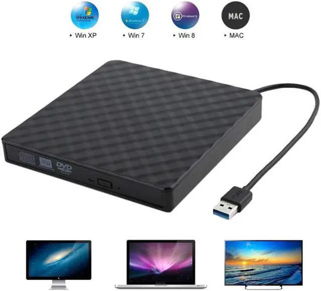 Alt view image 4 of 7 - External DVD CD Driver,  USB 3.0 Portable Slim Burner DVD+/-RW Writer Plug and Play DVD/CD-ROM Rewriter CD Player for PC Laptop, Notebook, Desktop Supports Mac OS, Windows 10/8/7/XP/Vista