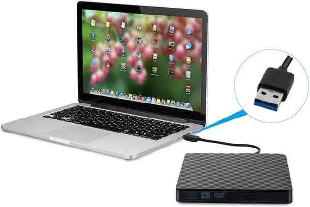 Alt view image 5 of 7 - External DVD CD Driver,  USB 3.0 Portable Slim Burner DVD+/-RW Writer Plug and Play DVD/CD-ROM Rewriter CD Player for PC Laptop, Notebook, Desktop Supports Mac OS, Windows 10/8/7/XP/Vista