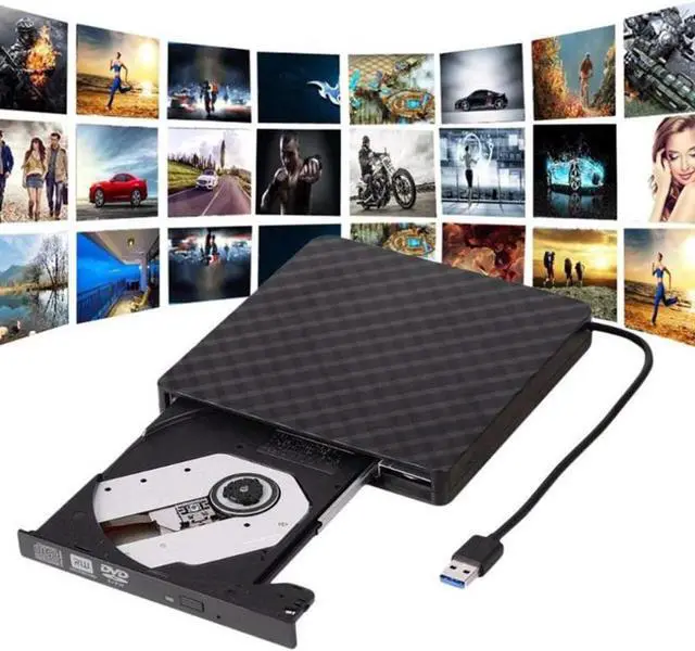 Alt view image 7 of 7 - External DVD CD Driver,  USB 3.0 Portable Slim Burner DVD+/-RW Writer Plug and Play DVD/CD-ROM Rewriter CD Player for PC Laptop, Notebook, Desktop Supports Mac OS, Windows 10/8/7/XP/Vista