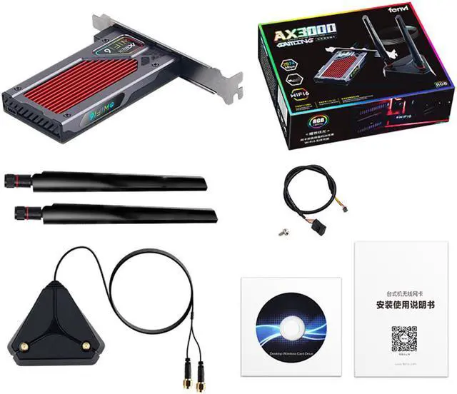Alt view image 7 of 7 - 3000Mbps WiFi 6 PCI-E Bluetooth 5.1Dual Band Gaming Wireless PCIe Card RGB WiFi Adapter 2.4G/5G 802.11AX WI-Fi Intel AX200 WLan