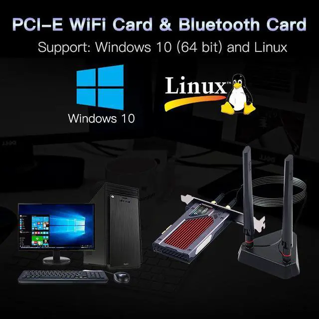 Alt view image 4 of 7 - 3000Mbps WiFi 6 PCI-E Bluetooth 5.1Dual Band Gaming Wireless PCIe Card RGB WiFi Adapter 2.4G/5G 802.11AX WI-Fi Intel AX200 WLan