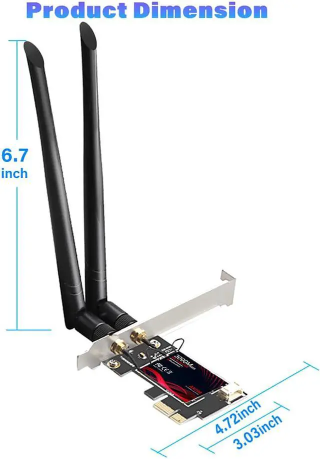 Alt view image 7 of 7 - WiFi 6 PCIe WiFi Card for PC with Shield Cover| 802.11AX Dual Band 2.4G/574M 5.8G/2400M Wireless Network Card | Bluetooth 5.0 | Intel AX200 | MU-MIMO | Low Latency | Support Win 10 64bit