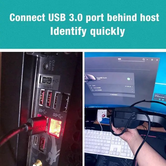 Alt view image 7 of 7 - for Oculus Quest Link Cable, USB 3.0 USB A to USB C Cable 16FT / 5M, 90 Degree Angled High Speed Data Transfer & Fast Charging Cable Compatible for Oculus Quest and Oculus Quest 2 to Gaming PC