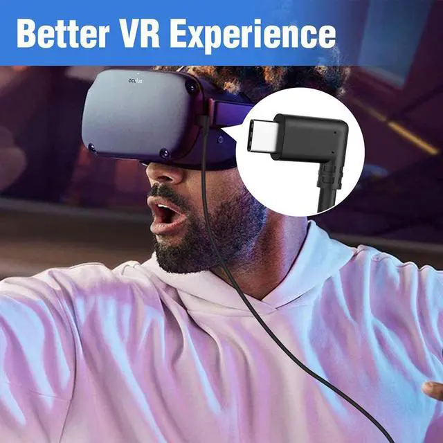 Alt view image 6 of 7 - for Oculus Quest Link Cable, USB 3.0 USB A to USB C Cable 16FT / 5M, 90 Degree Angled High Speed Data Transfer & Fast Charging Cable Compatible for Oculus Quest and Oculus Quest 2 to Gaming PC