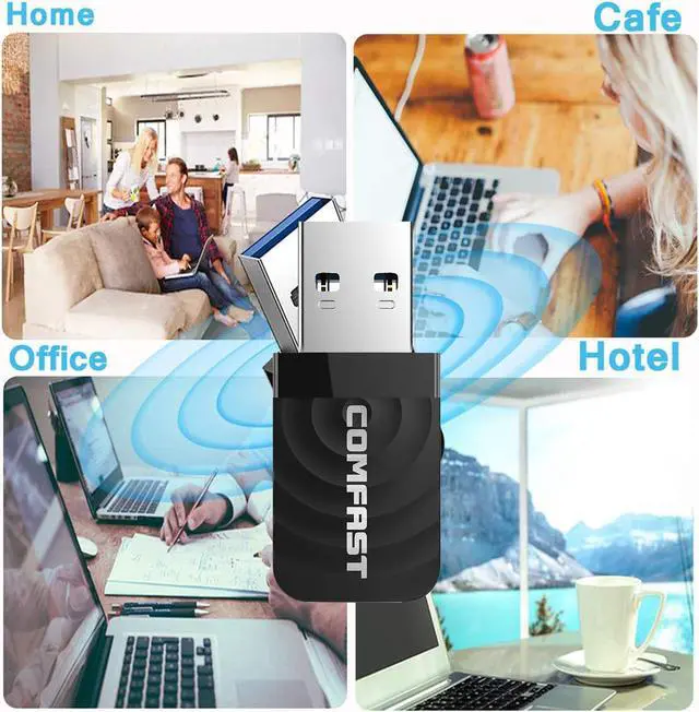 Alt view image 7 of 7 - USB WiFi Adapter, 1300Mbps USB Wireless Network Adapter USB 3.0 USB WiFi Dongle 812 AC with Dual Band 2.4GHz/5.8GHz High Speed for PC Windows 7/8/10/XP, Max 10