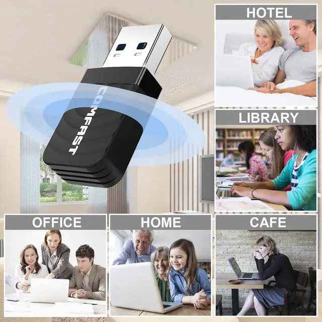 Alt view image 3 of 7 - USB WiFi Adapter, 1300Mbps USB Wireless Network Adapter USB 3.0 USB WiFi Dongle 812 AC with Dual Band 2.4GHz/5.8GHz High Speed for PC Windows 7/8/10/XP, Max 10