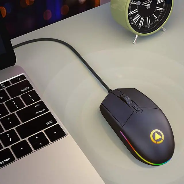 Alt view image 7 of 7 - Wired Mouse, USB Computer Mouse Wired for Office and Home, 1600 DPI Optical Mouse, Ergonomic Shape Compatible with Laptop, Desktop (BLACK)