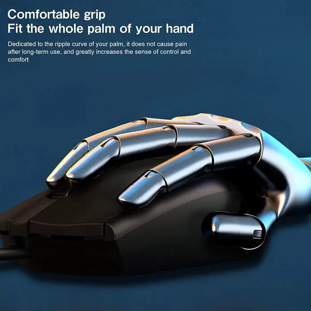 Alt view image 4 of 7 - Wired Mouse, USB Computer Mouse Wired for Office and Home, 1600 DPI Optical Mouse, Ergonomic Shape Compatible with Laptop, Desktop (BLACK)