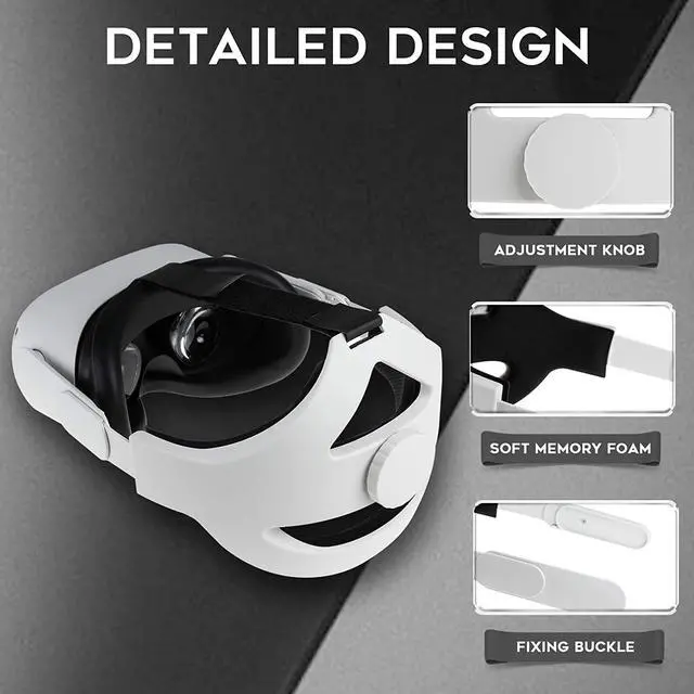 Alt view image 3 of 7 - Adjustable Headband Compatible for Oculus Quest 2 with Head Cushion, Replacement for Elite Strap Comfortable Protective Head Strap Reduce Pressure