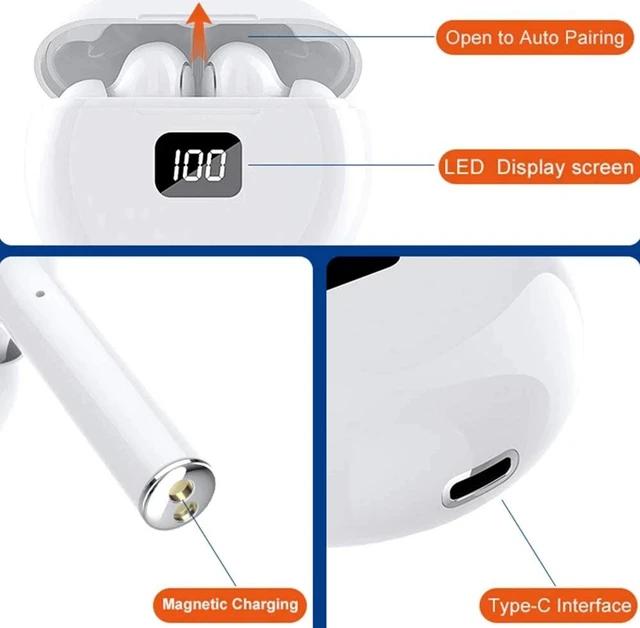 Alt view image 7 of 7 - TWS Wireless Headphones Bluetooth 5.0 Hi-Fi Sound Stereo Earphones, Noise Reduction Sports Headset with Charging Case, Smart Touch Control, Built-in Microphone for Hands-Free Earbuds