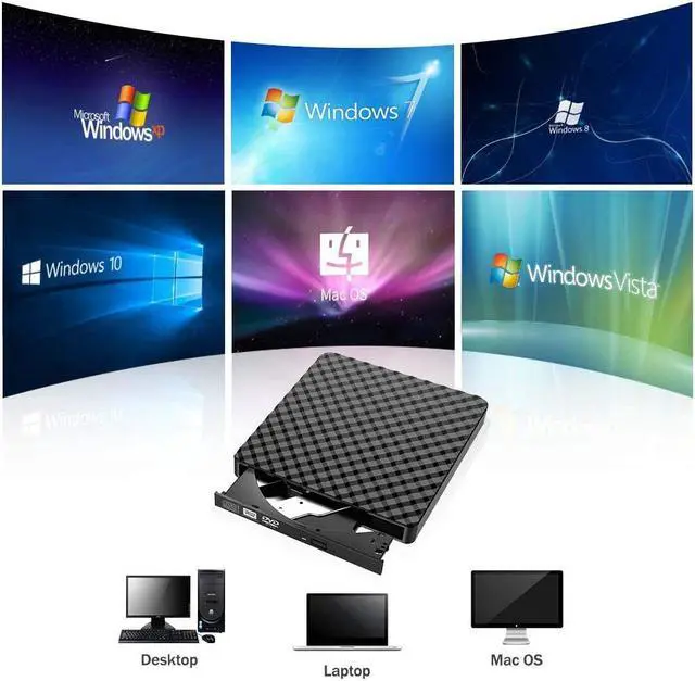 Alt view image 3 of 7 - External DVD Drive, Superspeed CD DVD Drive USB 3.0 Portable Reader Player,Ultra-Slim DVD/RW CD/RW DVD Drive Internal Hi-Fi Burner for Mac OS, PC Laptop, Windows XP/7/8/10/Vista/Linux (Black.)