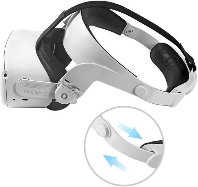 Alt view image 2 of 7 - Head Strap for Oculus Quest 2, VR Headband Reduce Pressure Adjustable Halo Strap for Oculus Quest 2, Ergonomic and Practical, White