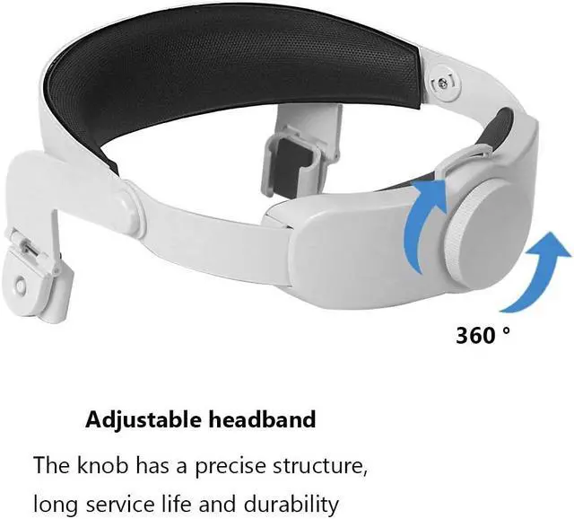Alt view image 3 of 7 - Head Strap for Oculus Quest 2, VR Headband Reduce Pressure Adjustable Halo Strap for Oculus Quest 2, Ergonomic and Practical, White