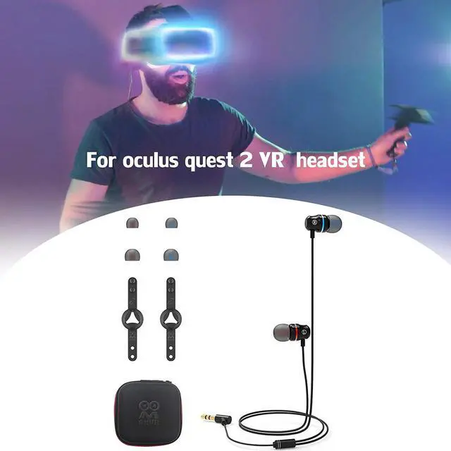 Alt view image 5 of 7 - 1 Pair Earbuds Compatible for Oculus Quest 2/ Oculus Rift S Earphone, Noise Isolating [L/R Single Channel] [360 Degree Surround][Graphene Vibrating Diaphragm] In-Ear Stereo Headphones - Black
