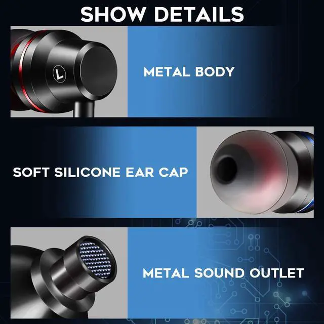 Alt view image 4 of 7 - 1 Pair Earbuds Compatible for Oculus Quest 2/ Oculus Rift S Earphone, Noise Isolating [L/R Single Channel] [360 Degree Surround][Graphene Vibrating Diaphragm] In-Ear Stereo Headphones - Black