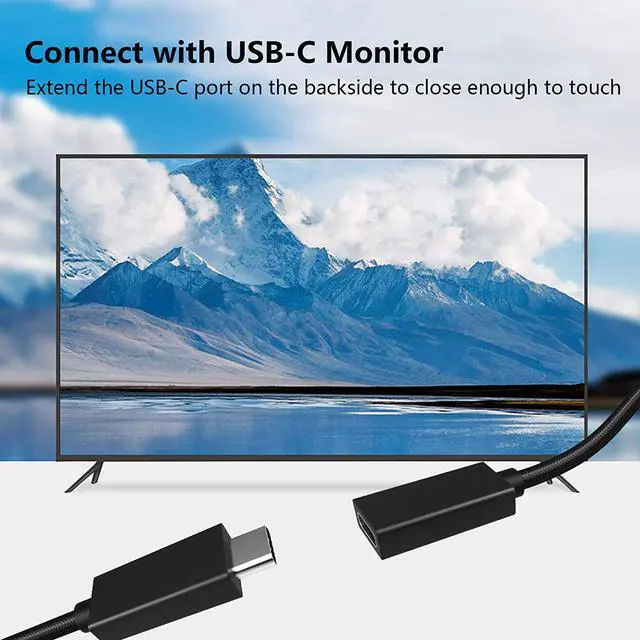 Alt view image 3 of 7 - USB-C Extension Cable, USB 3.1 Gen2 Type C Extender Cord Support 10Gbps Data Syncing, USB C to USB C Male to Female 100W Fast Charging, and 4K 60Hz Video Stream