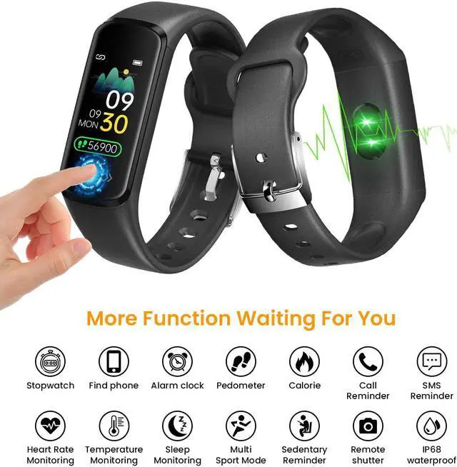 Alt view image 2 of 7 - Fitness Tracker Watch for Kids Girls Boys Teens,Activity Tracker,HD Color Screen Heart Rate Sleep Monitor,Pedometer,Calorie Counter,Alarm Clock,IP68 Waterproof Sport Digital Watch Women Men
