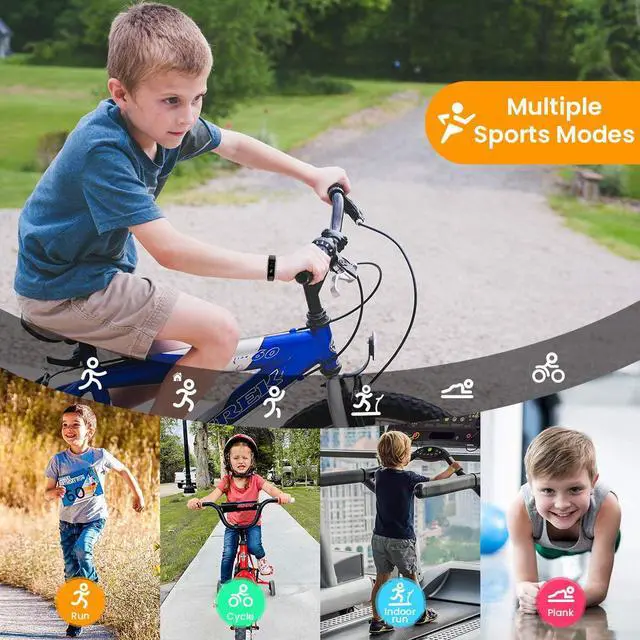 Alt view image 3 of 7 - Fitness Tracker Watch for Kids Girls Boys Teens,Activity Tracker,HD Color Screen Heart Rate Sleep Monitor,Pedometer,Calorie Counter,Alarm Clock,IP68 Waterproof Sport Digital Watch Women Men