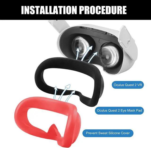 Alt view image 3 of 7 - VR Face Silicone Cover Mask for Oculus Quest 2 Headset Face Pad Cushion Sweatproof Washable Light Blocking Oculus Quest 2 Accessories