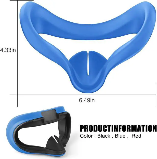Alt view image 7 of 7 - VR Face Silicone Cover Mask for Oculus Quest 2 Headset Face Pad Cushion Sweatproof Washable Light Blocking Oculus Quest 2 Accessories