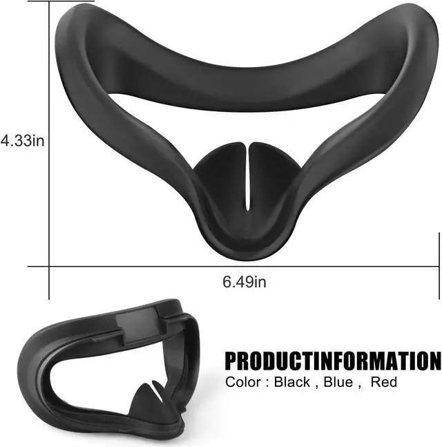 Alt view image 7 of 7 - VR Face Silicone Cover Mask for Oculus Quest 2 Headset Face Pad Cushion Sweatproof Washable Light Blocking Oculus Quest 2 Accessories