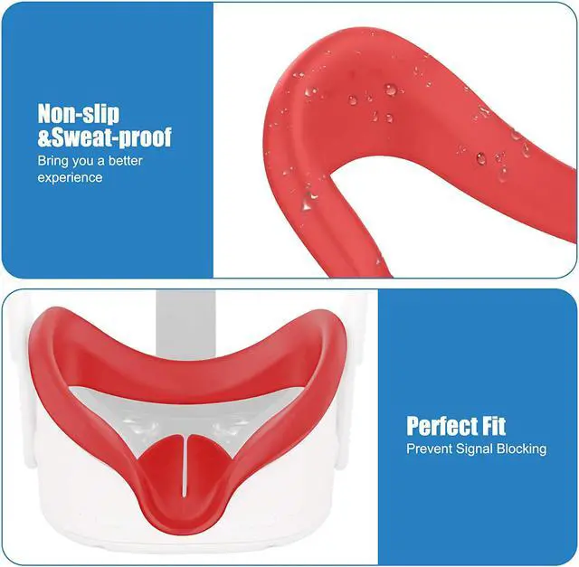 Alt view image 2 of 7 - VR Face Silicone Cover Mask for Oculus Quest 2 Headset Face Pad Cushion Sweatproof Washable Light Blocking Oculus Quest 2 Accessories