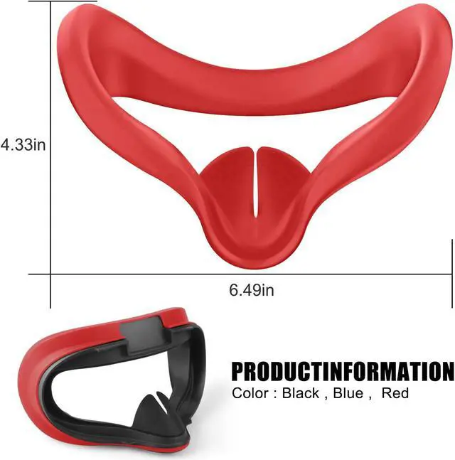 Alt view image 7 of 7 - VR Face Silicone Cover Mask for Oculus Quest 2 Headset Face Pad Cushion Sweatproof Washable Light Blocking Oculus Quest 2 Accessories