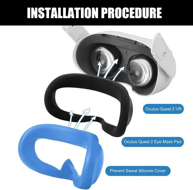 Alt view image 3 of 7 - VR Face Silicone Cover Mask for Oculus Quest 2 Headset Face Pad Cushion Sweatproof Washable Light Blocking Oculus Quest 2 Accessories