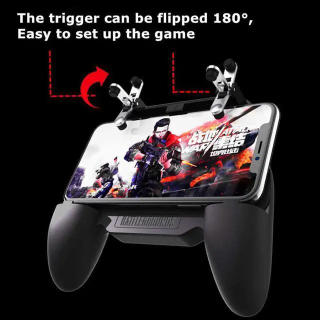 Alt view image 4 of 7 - Gaming Grip with Portable Charger Cooling Fan,for PUBG Mobile Controller L1R1 Mobile Game Trigger Joystick for 4-6.5" Phone (4000mAh)