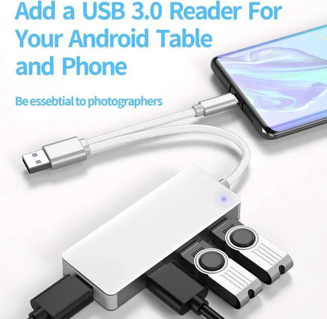 Alt view image 4 of 7 - 4-Port USB 3.0 HUB, Aluminum USB C & USB 3.0 to USB Adapter with 4 USB 3.0 Ports, Ultra Slim Portable USB Splitter for Laptop MacBook, Mac Pro/Mini, iMac, Ps4, Surface Pro, XPS, PC, Flash Drive