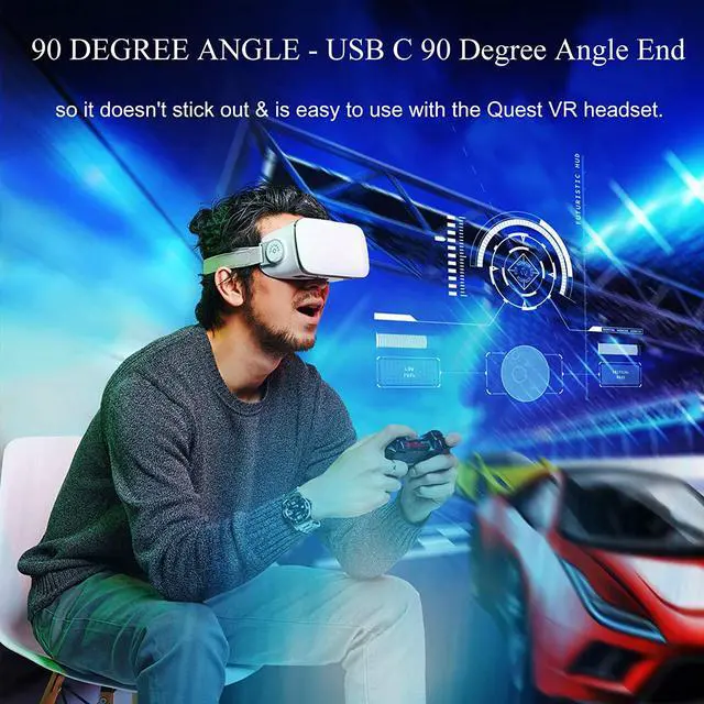 Alt view image 7 of 7 - for Oculus Quest 2 Link Cable 16ft(5m), USB Type C to USB C Cable USB 3.2 High Speed Data Transfer & Fast Charging Compatible with Oculus Quest VR Headset and Quest 2 - Black