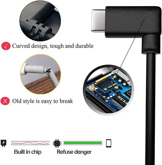 Alt view image 5 of 7 - for Oculus Quest 2 Link Cable 16ft(5m), USB Type C to USB C Cable USB 3.2 High Speed Data Transfer & Fast Charging Compatible with Oculus Quest VR Headset and Quest 2 - Black