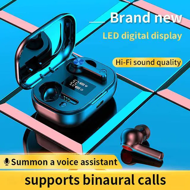 Alt view image 3 of 7 - True Wireless Earbuds, TWS Bluetooth Headphones Touch Control, Sport Earphones with Mic Charging Case, Stereo in-Ear Headset with Bass, CVC 8.0 Noise Reduction/48H Playtime/USB-C/IPX7 Waterproof