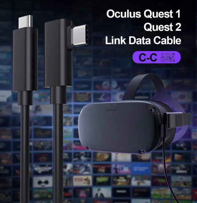 Alt view image 2 of 7 - USB C to USB C VR Link Cable 16ft / 5M, for Oculus Quest Link Cable, High Speed Data Transfer & Fast Charging USB C Cable Compatible for Oculus Quest Headset and Gaming PC