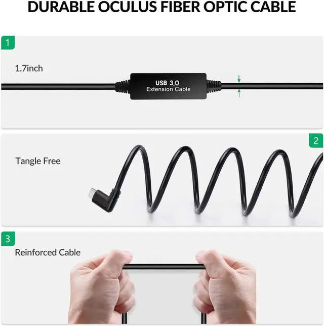 Alt view image 4 of 14 - VR Quest Link Cable 16ft, for Oculus Quest 2 Link Cable, High Speed Data Transfer& Fast Charging USB C Cable, Compatible for Oculus Quest 2/Quest 1 Link Cable, for Oculus Quest Headset and Gaming PC