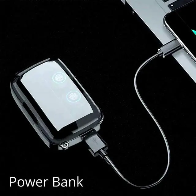 Alt view image 5 of 7 - True Wireless Earbuds, Bluetooth 5.0 Earbuds in-Ear TWS Stereo Headphones with Smart LED Display Charging Case Waterproof Built-in Mic for Sports Work
