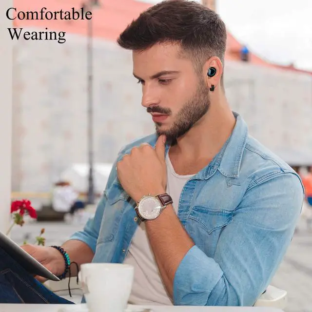 Alt view image 7 of 7 - True Wireless Earbuds, TWS Bluetooth 5.0 Earbuds Wireless in Ear Headphones Wireless Earphones IPX4 Waterproof with Battery Case