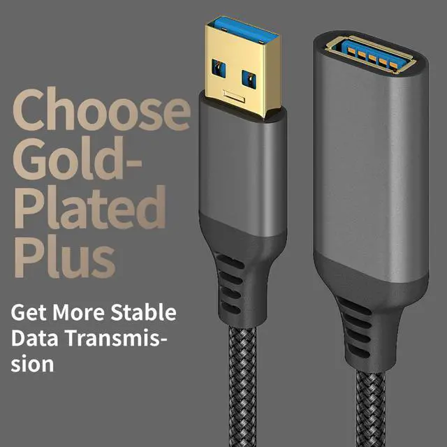 Alt view image 3 of 7 - 6.6FT / 2M USB 3.0 Extension Cable Type A Male to Female Extension Cord IHDAPP High Data Transfer Compatible with USB Keyboard,Mouse,Flash Drive, Hard Drive-Black