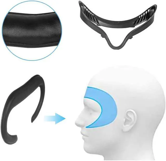 Alt view image 3 of 7 - VR Facial Interface Bracket & PU Leather Foam Face Pad & Protective Lens Cover & Anti-Leakage Nose Pad 6pcs Set for Oculus Quest 2 VR Headset Accessories