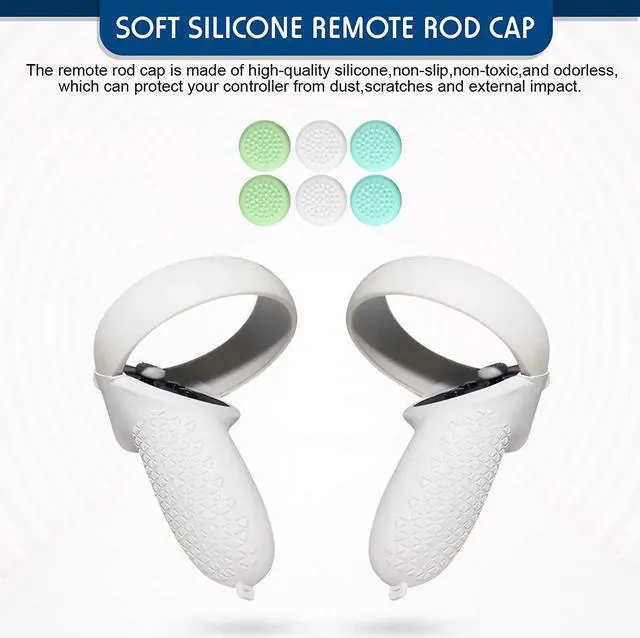 Alt view image 5 of 7 - for Oculus Quest 2 Silicone Accessories Set Includes Silicone Eye Cover Knuckle Straps Touch Controller Grip Cleaning Cloth Lens Protective Cover Compatible